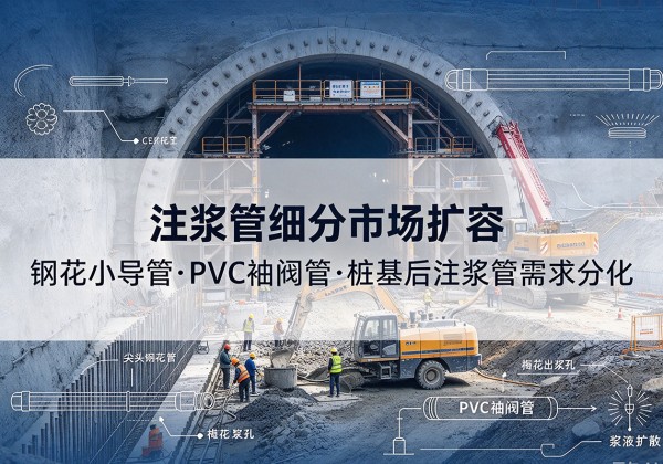 洪泽注浆管细分市场扩容，隧道钢花小导管、PVC 袖阀管、桩基后注浆管需求分化